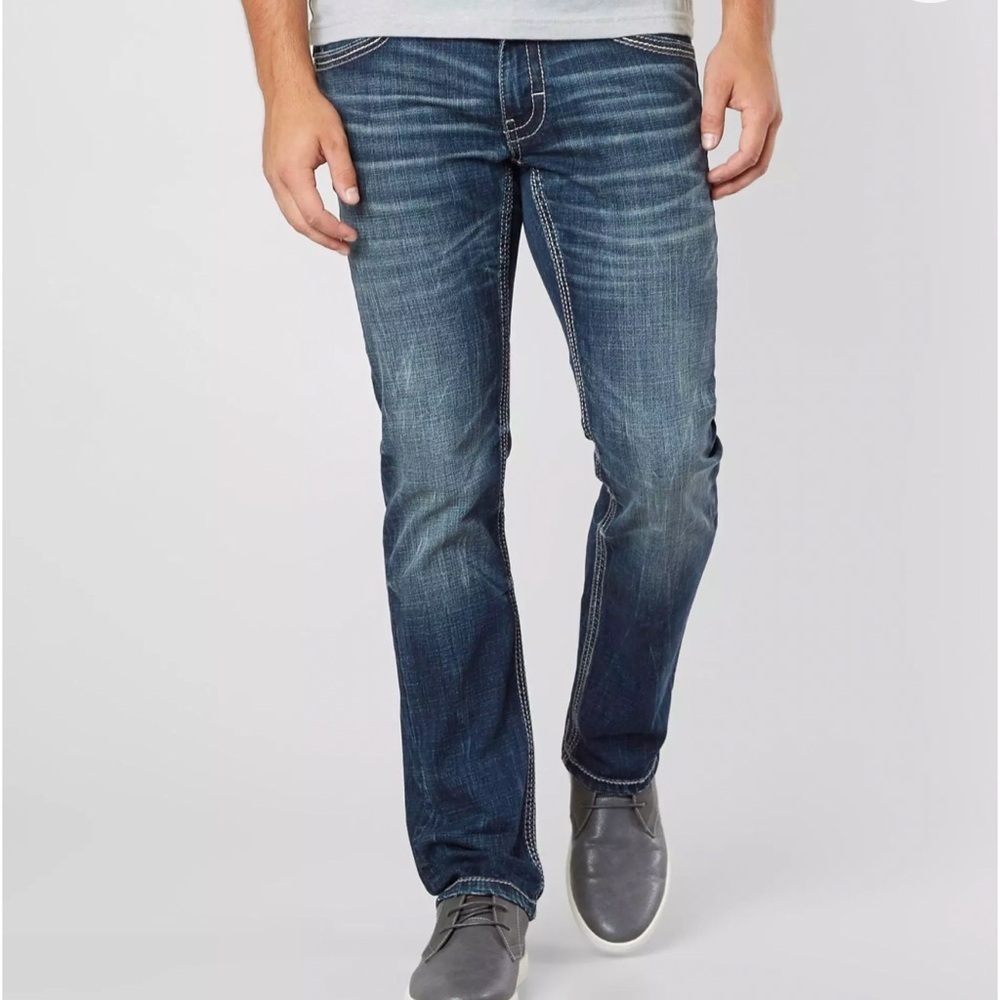 Buckle DH3 100% Cotton Med Wash Whiskered Jake Straight Denim Jeans (32/32)